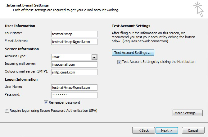 gmail settings for outlook 2010 mac